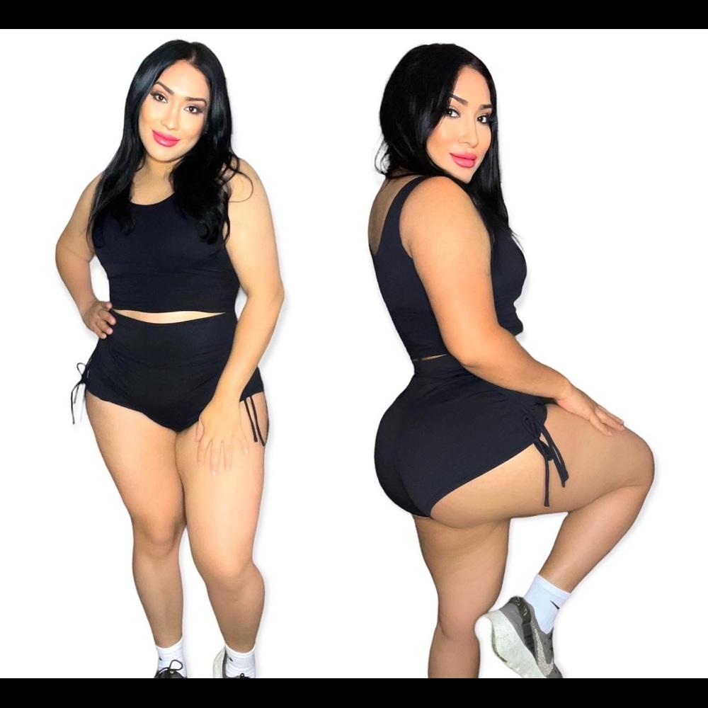 Short set pink and black